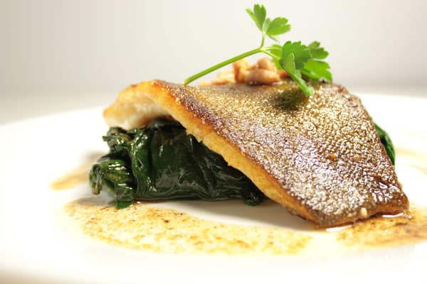 evening menu seabass